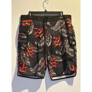 HURLEY  Phantom (MENS 33) Swim Trunks FLORAL Flat Front Shorts